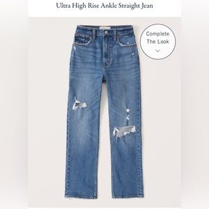 Abercrombie Ultra High Rise Ankle Straight Jeans - Size 25 Short